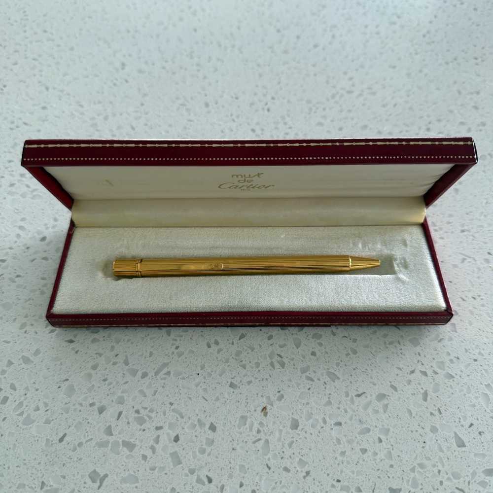 Authentic Cartier Gold Pen in Elegant Case